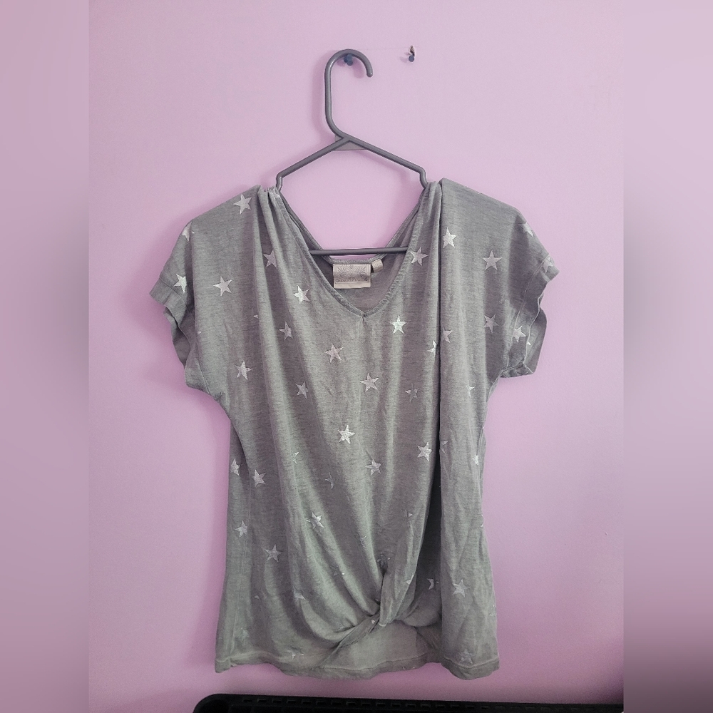 Silver Star Patterned Grey T-Shirt